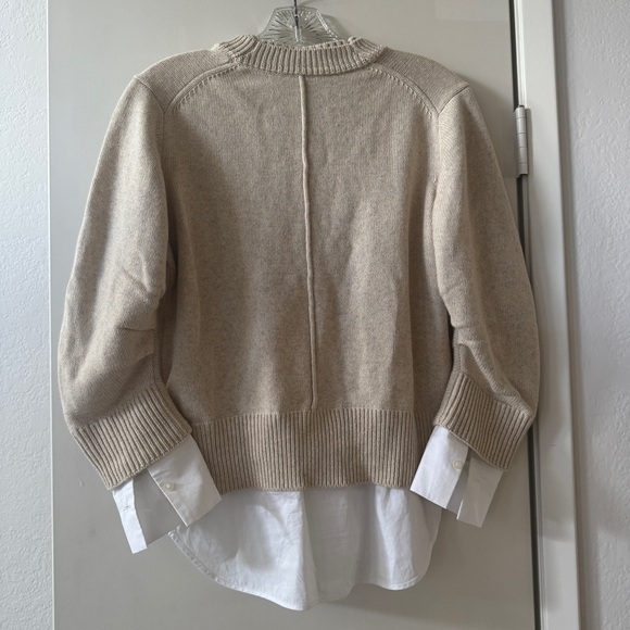 Brochu Walker Raya Ruched Crew Looker in Bisque & White size XS - Picture 7 of 9